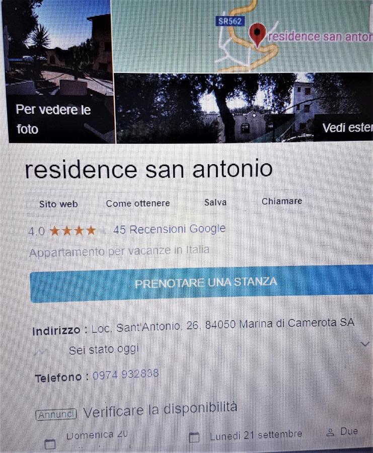 Residence San Antonio Marina di Camerota Kültér fotó